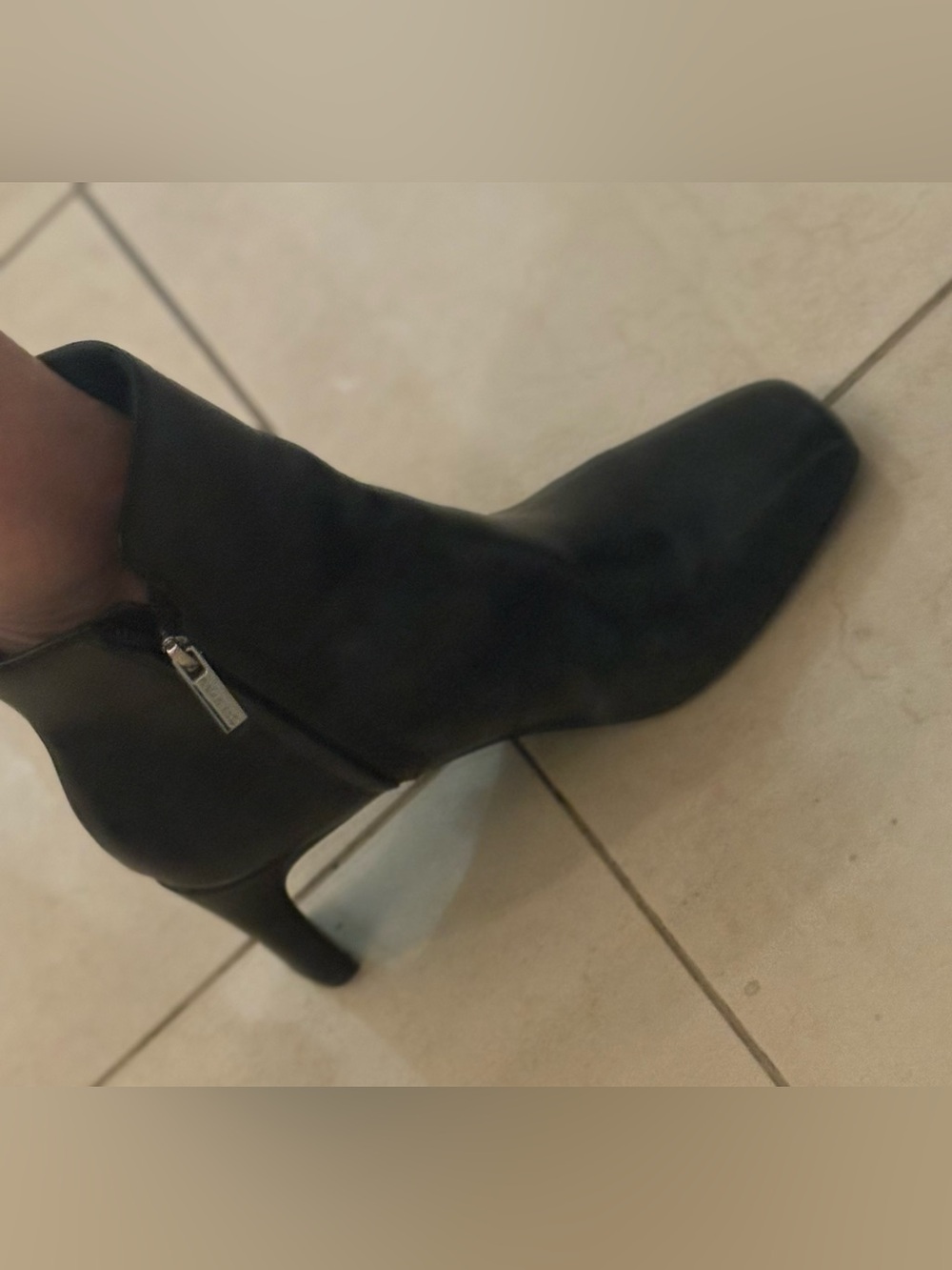 Calvin Klein Black Women's Heeled Ankle Boots with Side Zip